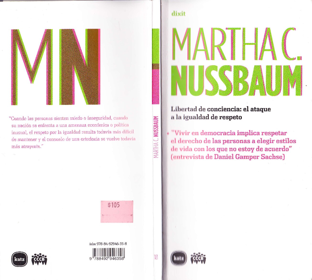 (Dixit, 18.) Martha C. Nussbaum - Libertad de conciencia_ el ataque a la igualdad de respeto-Katz (2011)