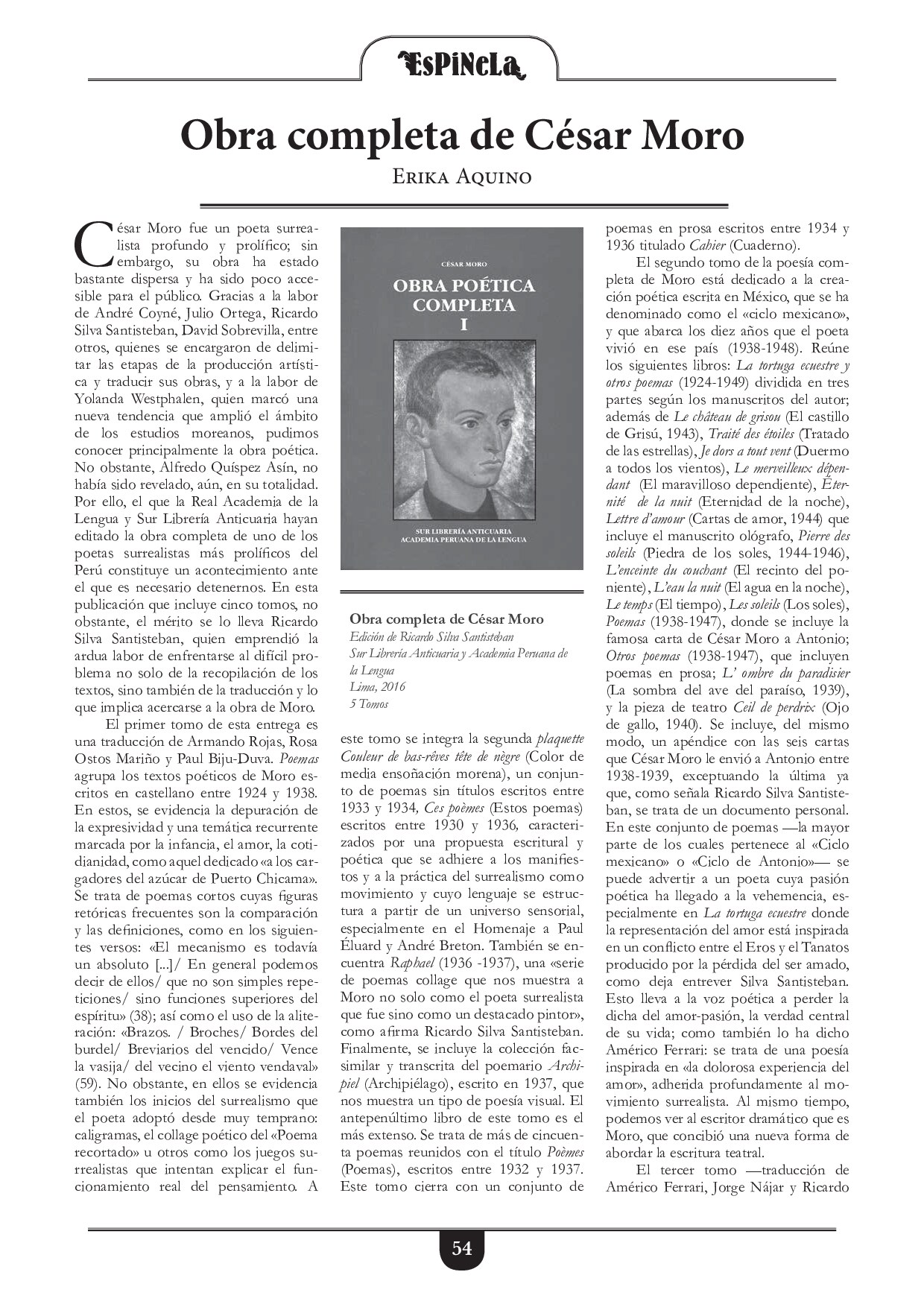 Obra completa de Cesar Moro