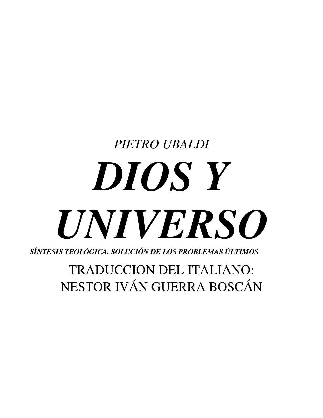 DIOS Y UNIVERSO