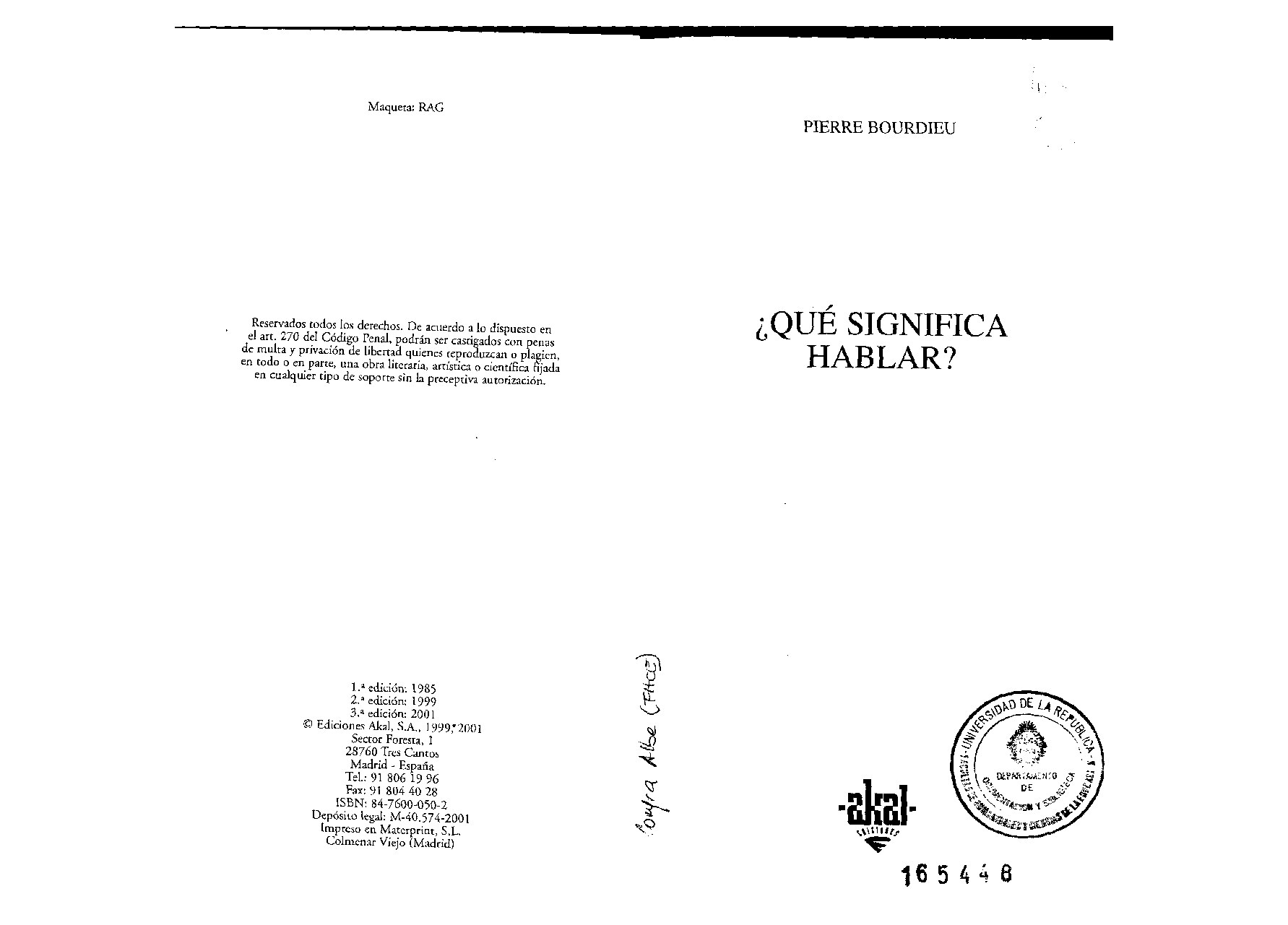 Bourdieu, Pierre - Que significa hablar