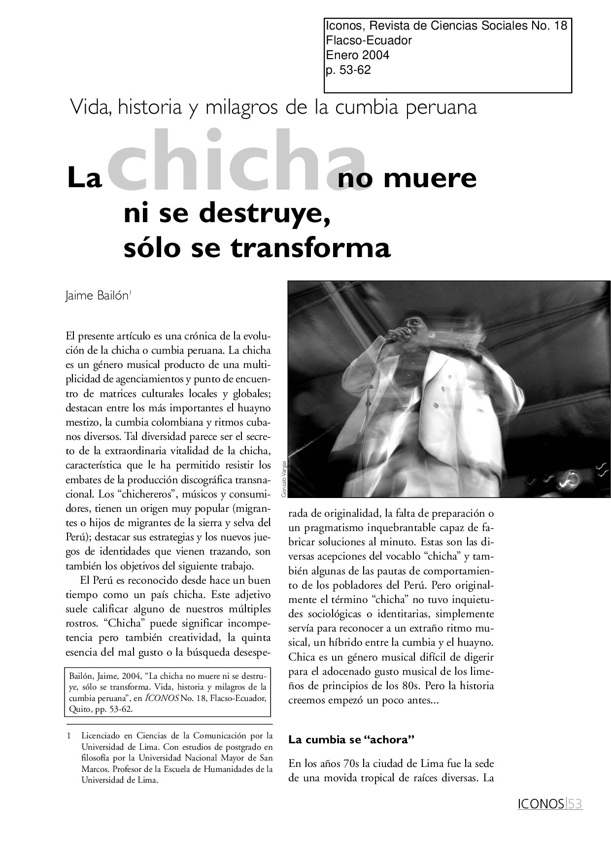 [Íconos - Revista de Ciencias Sociales 2013-aug 28 iss. 18] Vida, historia y milagros de la cumbia peruana_ la chicha no muere ni se destruye, sólo se trans...{Bailón, Jaime (author)}(2013 Agosto 28, Facultad Lat