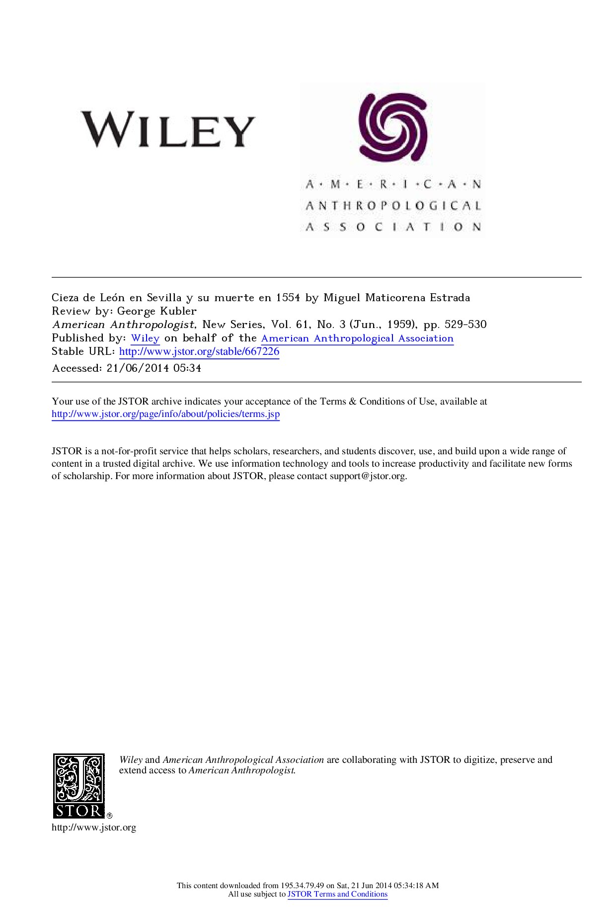 Cieza de León en Sevilla y su muerte en 1554 by Miguel Maticorena Estrada