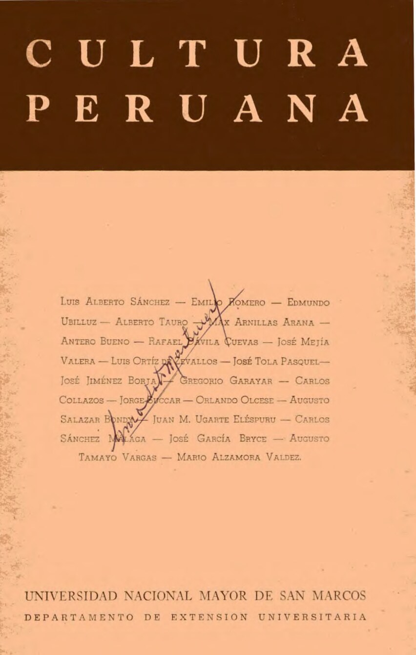 Luis Alberto Sánchez, Emilio Romero, Edmundo Ubilluz, Alberto Ta - Cultura peruana. Ciclo de conferencias (1962, Universidad Nacional Mayor de San Marcos (UNMSM)) - libgen.li