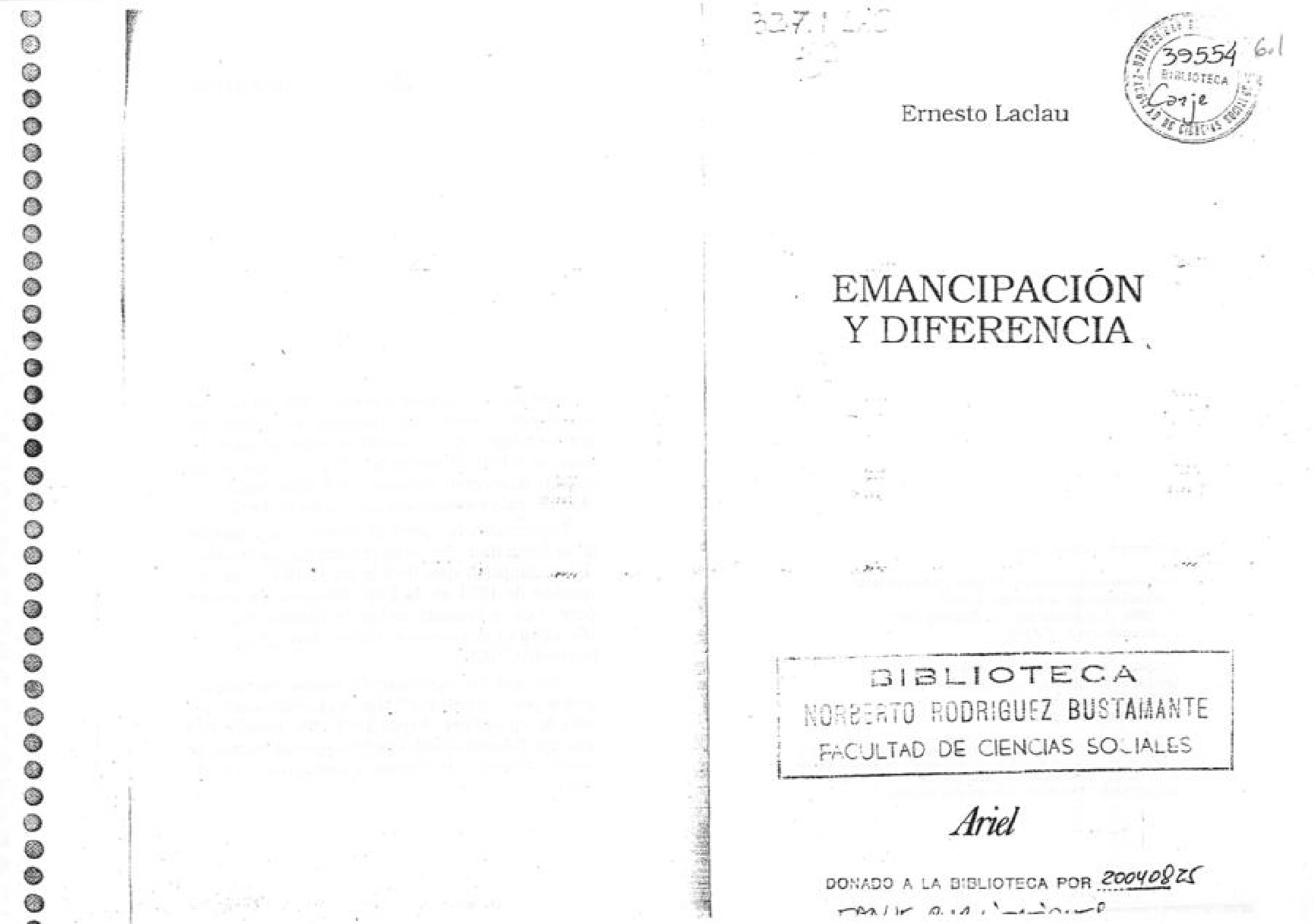 Ernesto Laclau - Emancipación y diferencia-Ariel (1996)