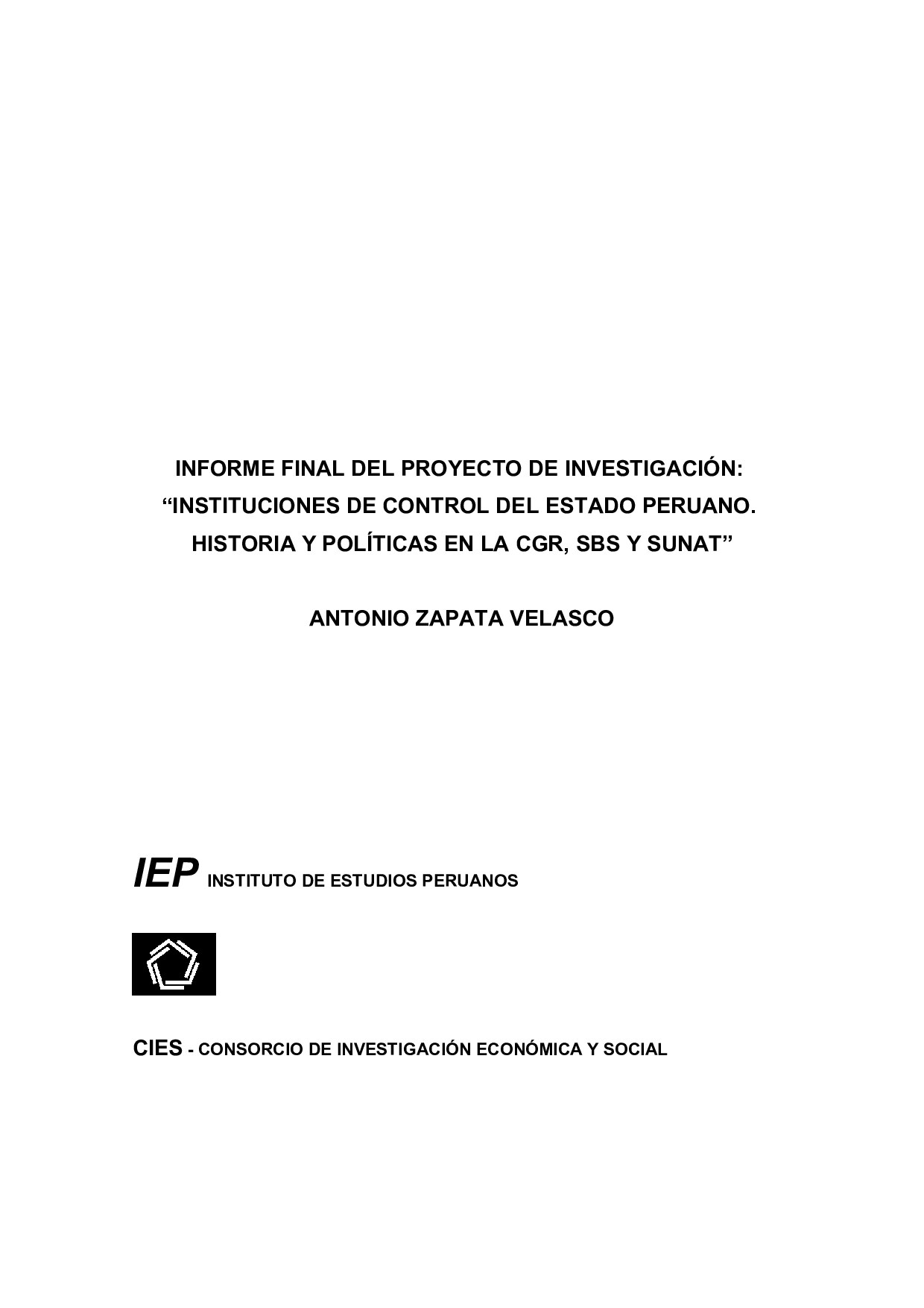 INFORME FINAL DEL PROYECTO DE INVESTIGACIÓN: 
