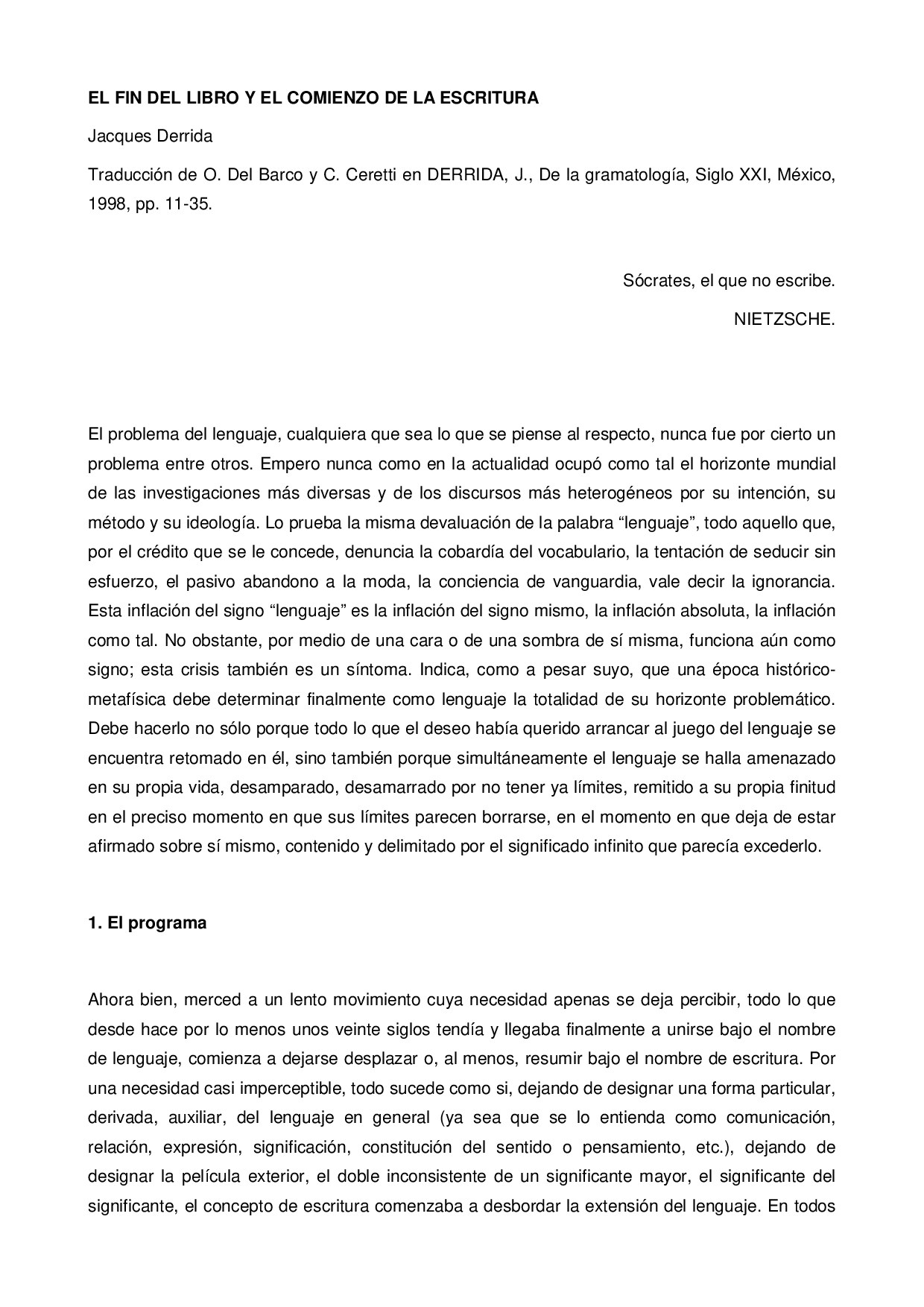 Derrida, Jacques - El Fin Del Libro Y El Comienzo De La Escritura - libgen.li