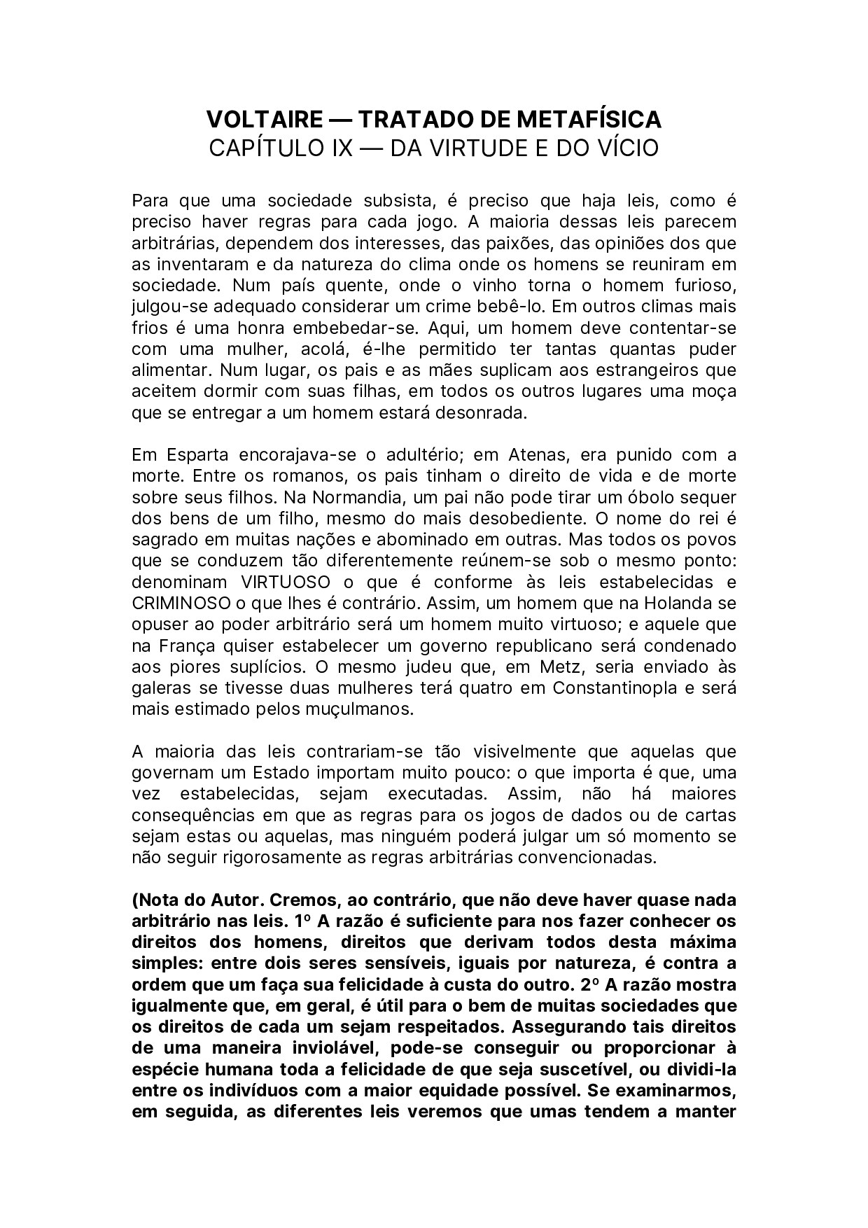Voltaire - VOLTAIRE — TRATADO DE METAFÍSICA — CAPÍTULO IX - libgen.li