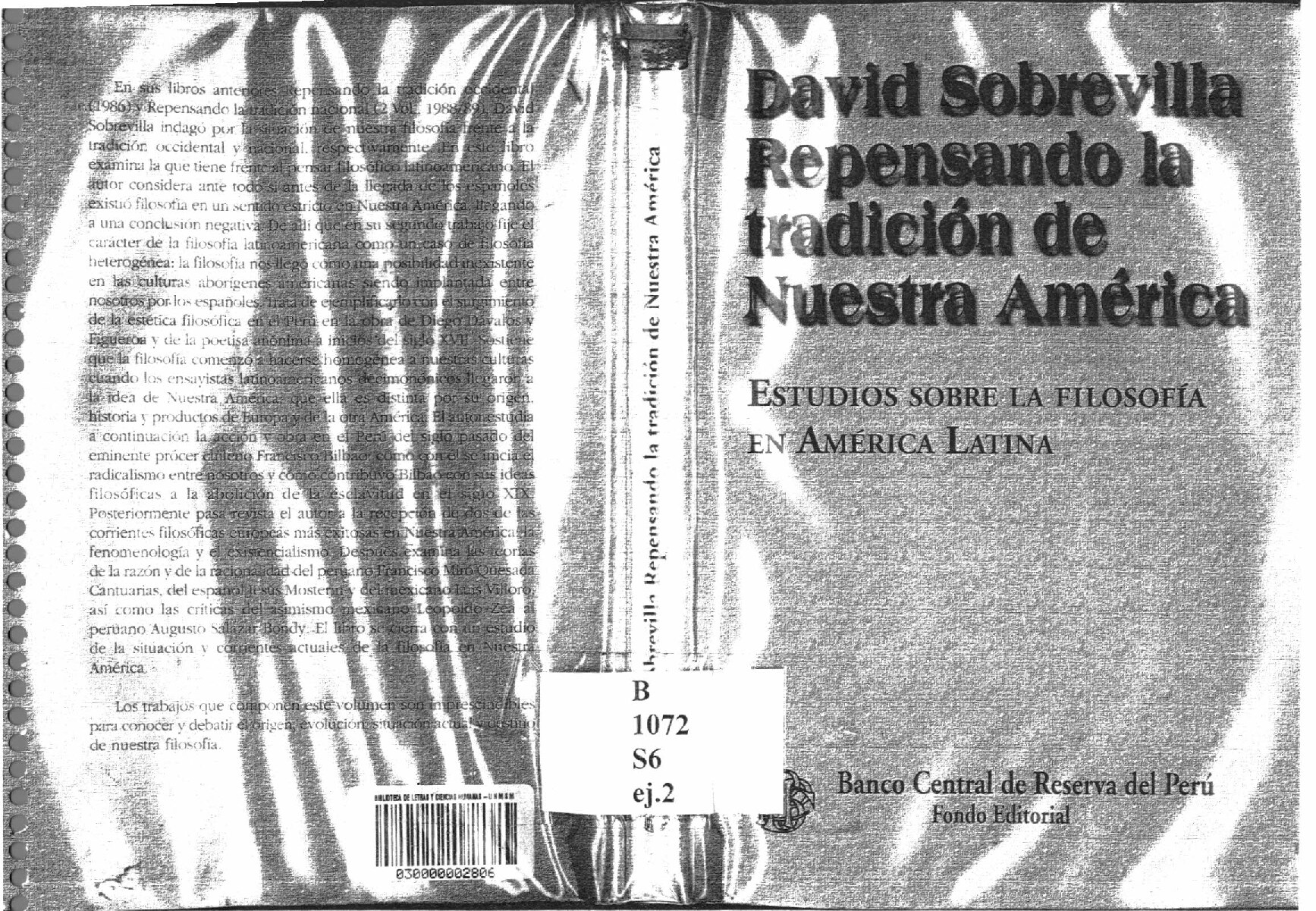 David Sobrevilla - Repensando la tradición de Nuestra América. Estudios sobre la filosofía en América Latina (1999, Banco Central de Reserva del Perú (BCRP)) - libgen.li