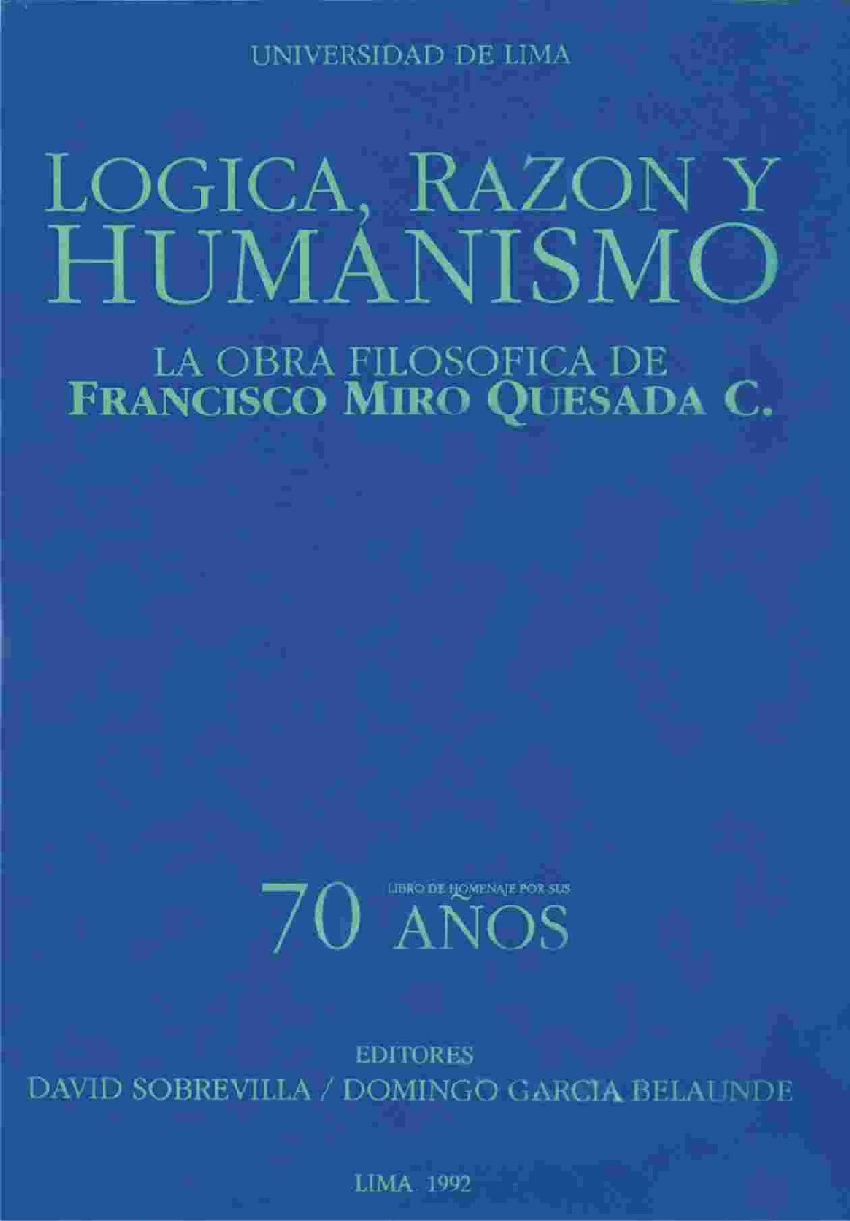 Lógica Razón y Humanismo SOBREVILLA   GARCIA BELAUNDE