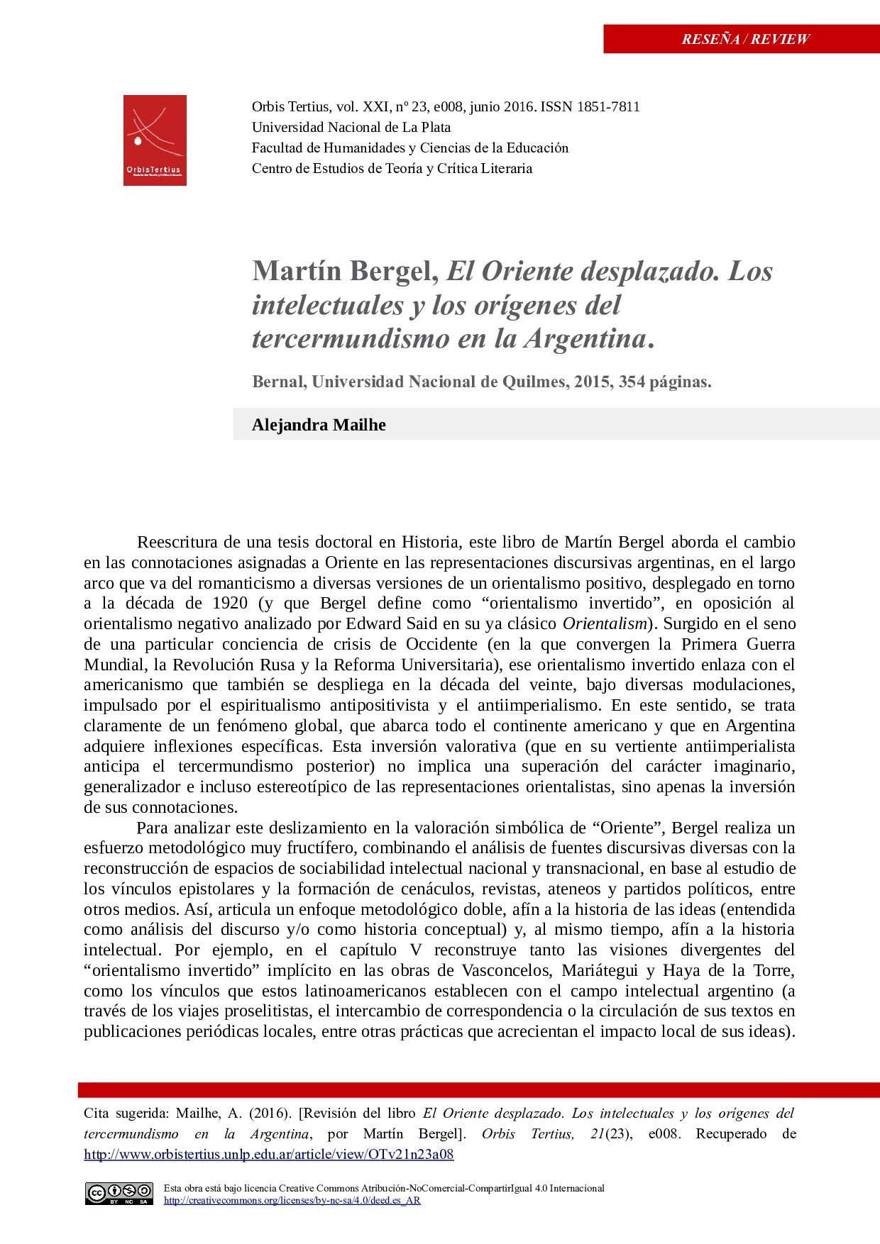 Martín Bergel, El Oriente desplazado. Los intelectuales y los orígenes del tercermundismo en la Argentina