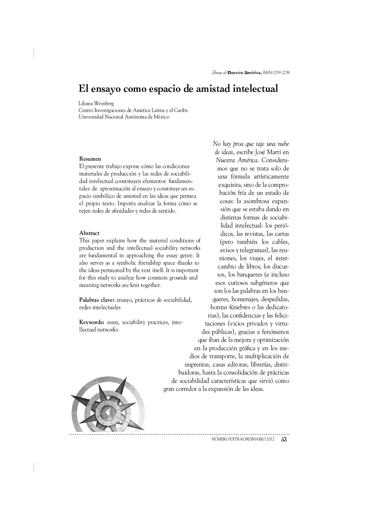 El ensayo como espacio de amistad intelectual. Liliana Weinberg