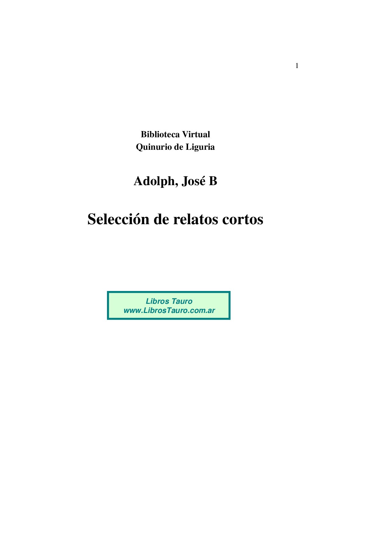 Selección de relatos cortos