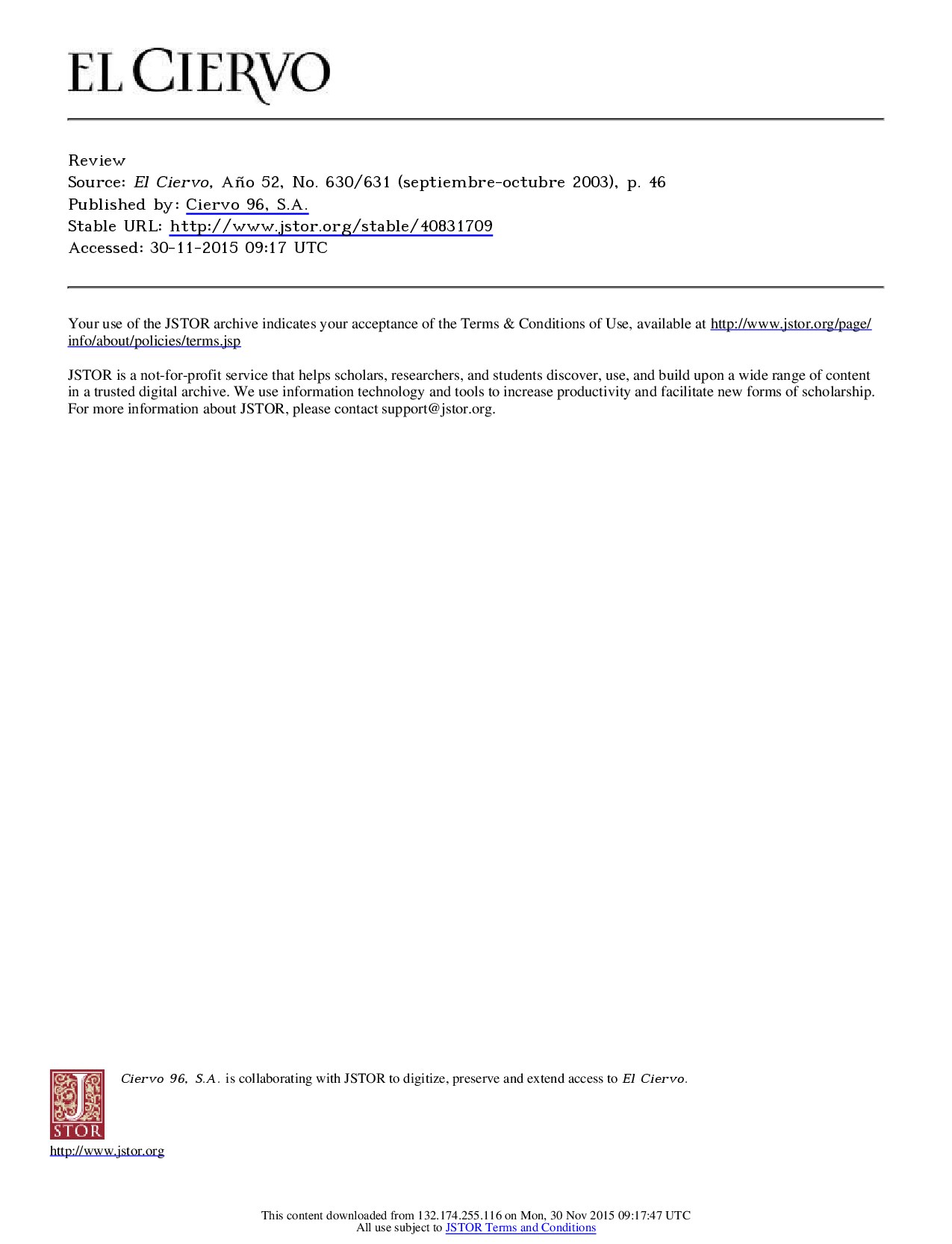 [El Ciervo 2003-sep-oct vol. 52 iss. 630-631] ANTOLOGÍA DE LA POESÍA ERÓTICA ESPAÑOLA E HISPANOAMERICANAby Pedro Provencio(2003)[10.2307_40831709]{53776283} libgen.li