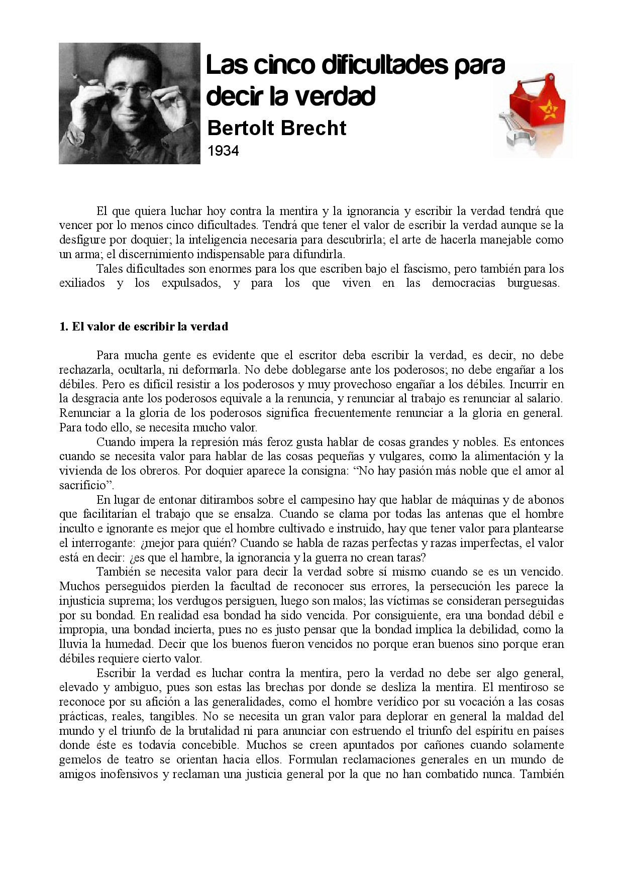 Microsoft Word - Las cinco dificultades para decir la verdad.doc