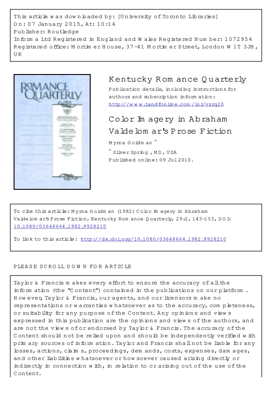 [Kentucky Romance Quarterly 1982-jan vol. 29 iss. 2] Color Imagery in Abraham Valdelomar&_039_s Prose Fiction{Goldman, Myrna}(1982)[10.1080_03648664.1982.9928210]{42313866} libgen.li
